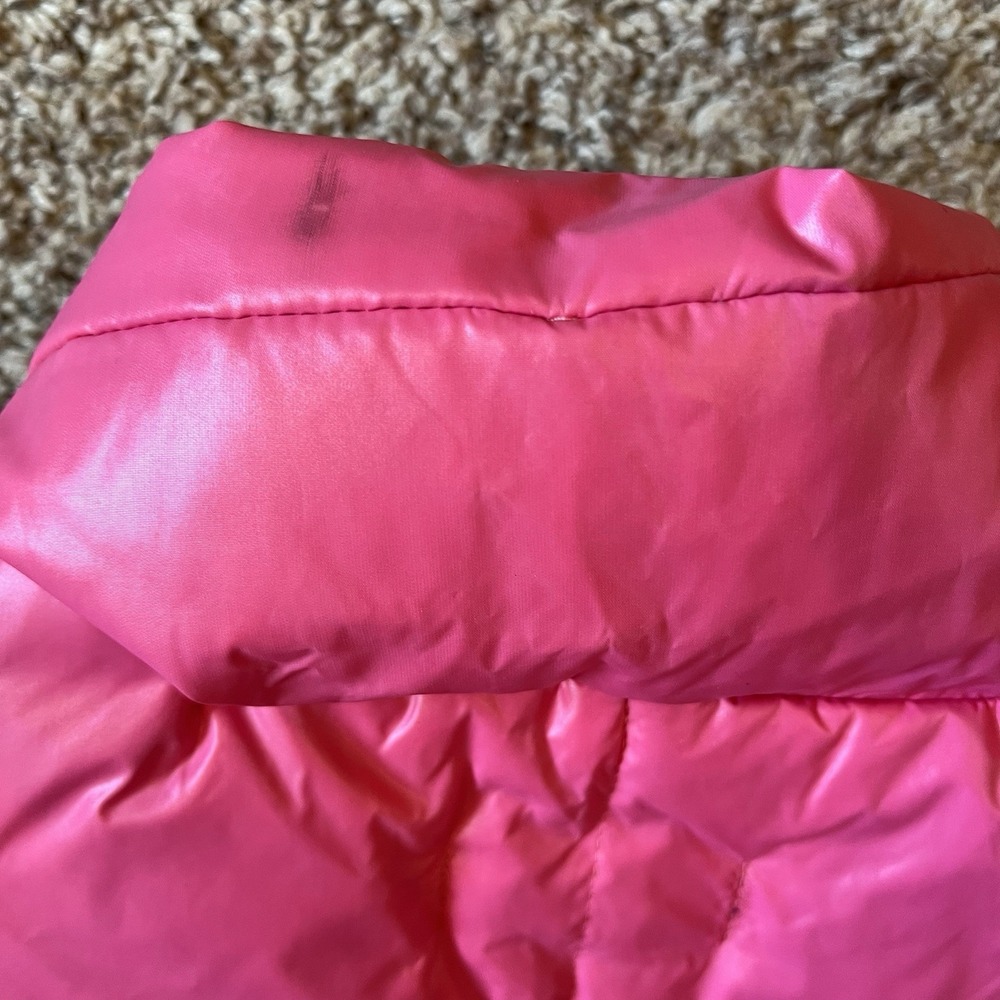 Land's End Quilted Puffer Vest Women's Medium 10/12 Pink Barbiecore Down Filled - Picture 6 of 7